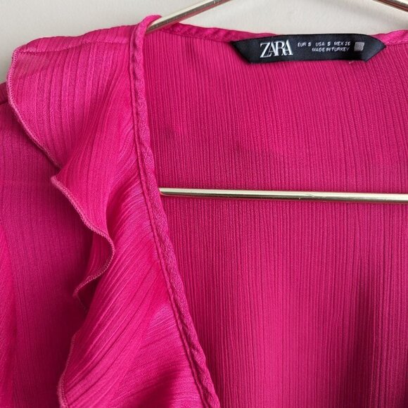 Zara Ruffled Pink Blouse - Picture 6 of 12